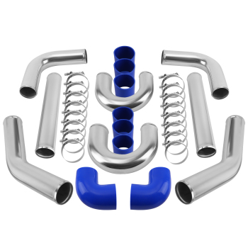 Black Intercooler 600X300X76MM + 3 (76mm) Intercooler Refroidisseur Tuyau Kit