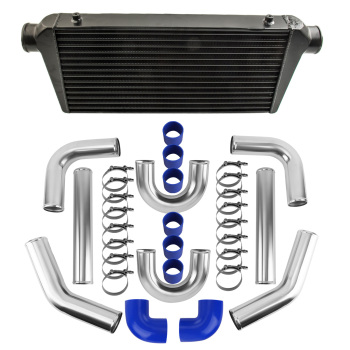Black Intercooler 600X300X76MM + 3 (76mm) Intercooler Refroidisseur Tuyau Kit