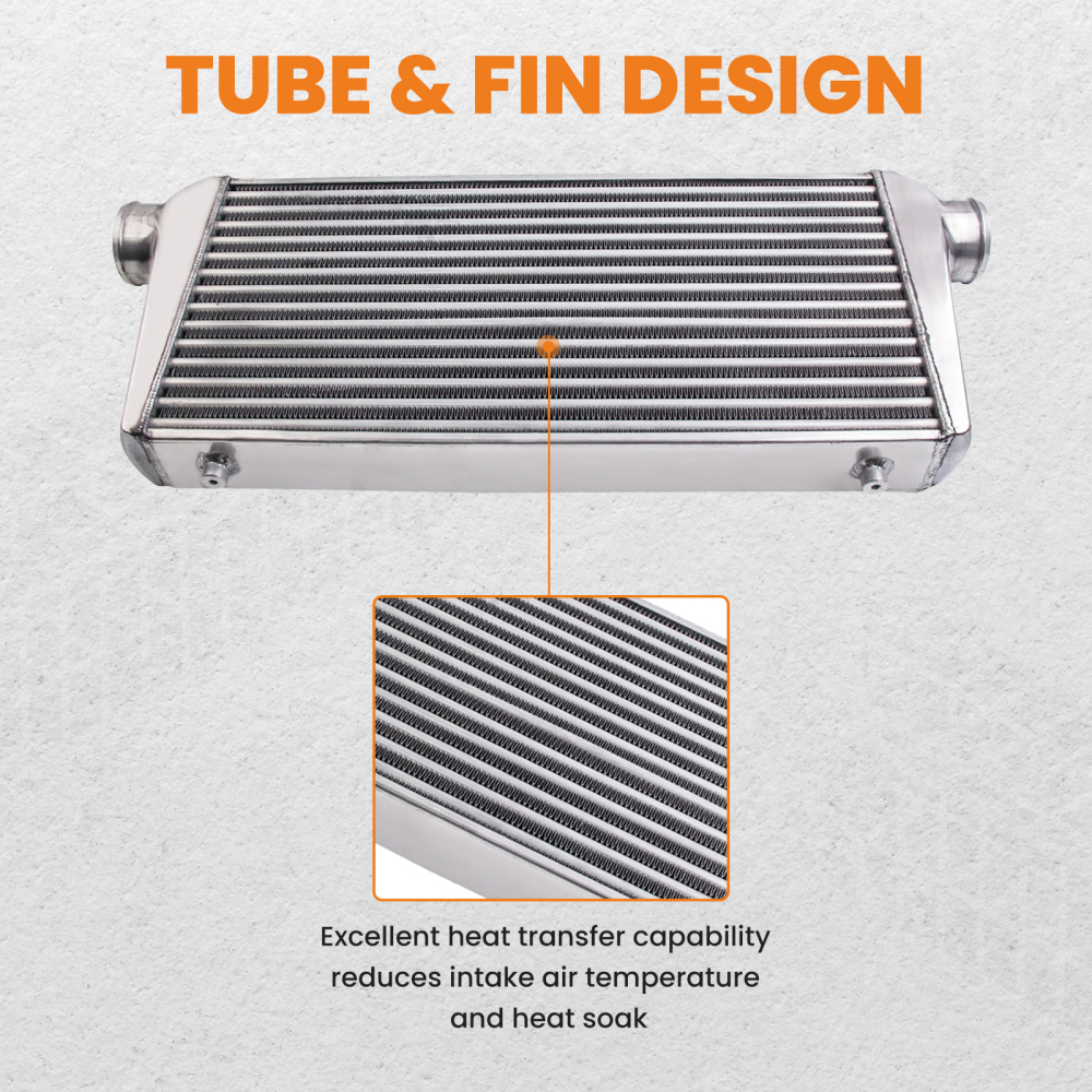 Front Mount 600 x 300 x 76 mm Full Aluminum Universal Intercooler 