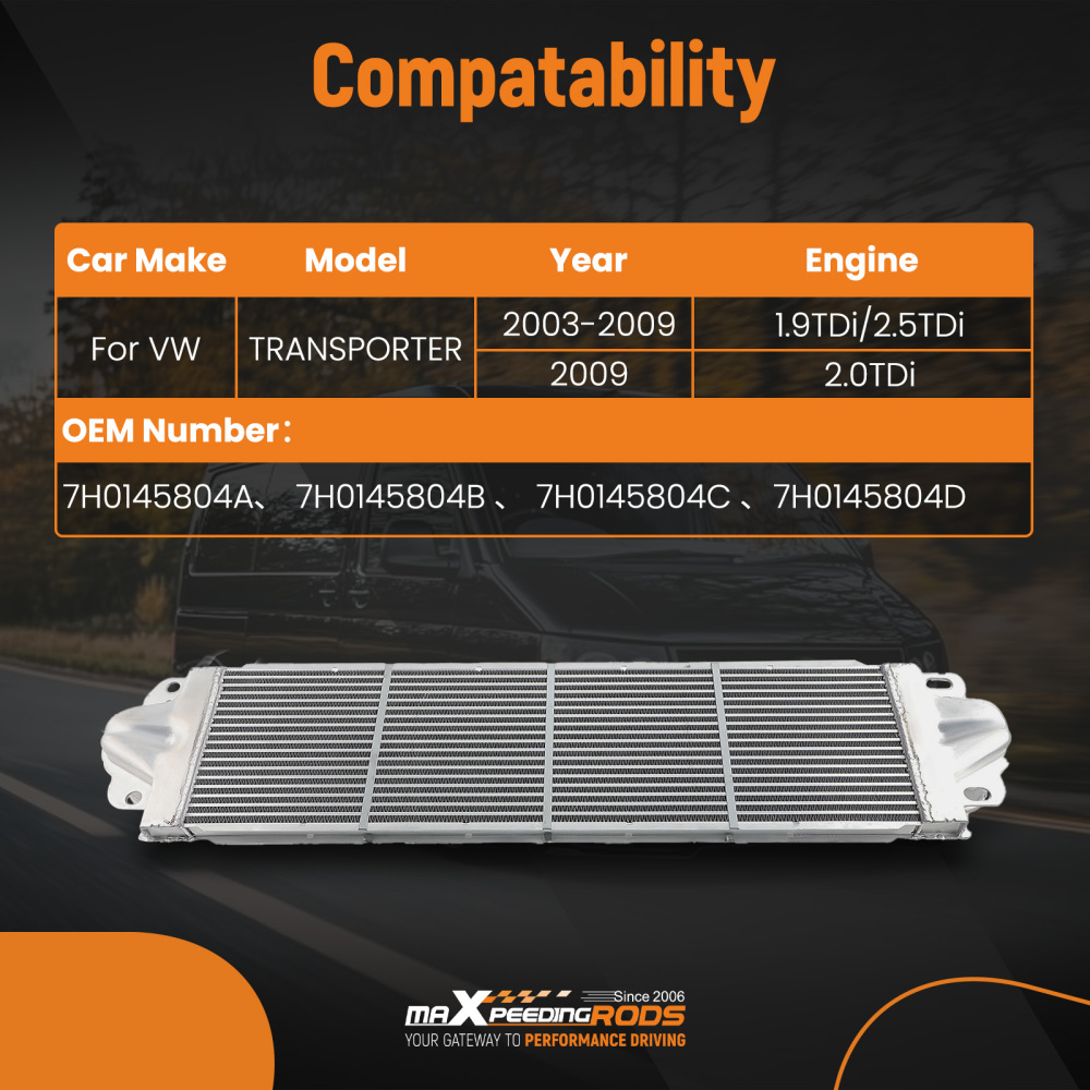 Intercooler compatible for VW Volkswagen Transporter T5/T6 1.9 /2.5 TDI 7H0145804A