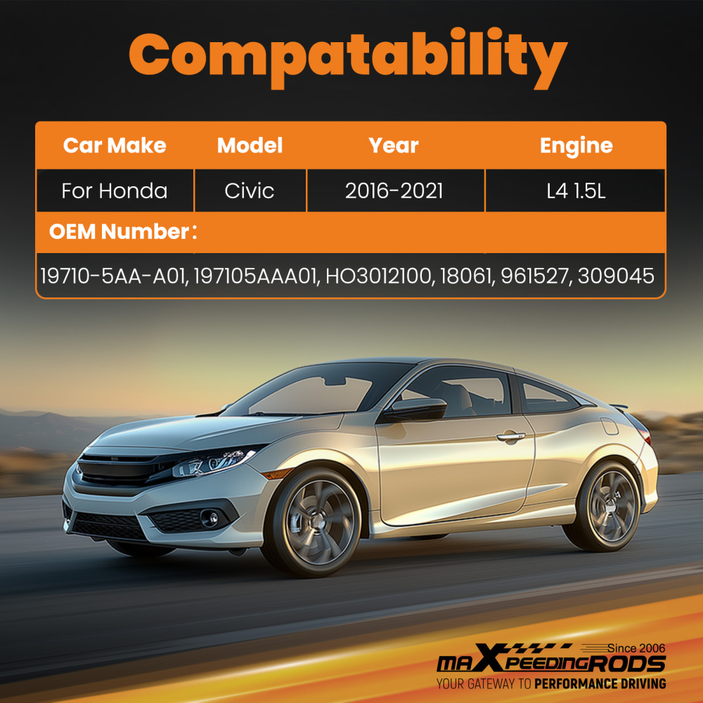 Intercooler Charge Air Cooler compatible for Honda Civic 1.5L L42016-2021 197105AAA01