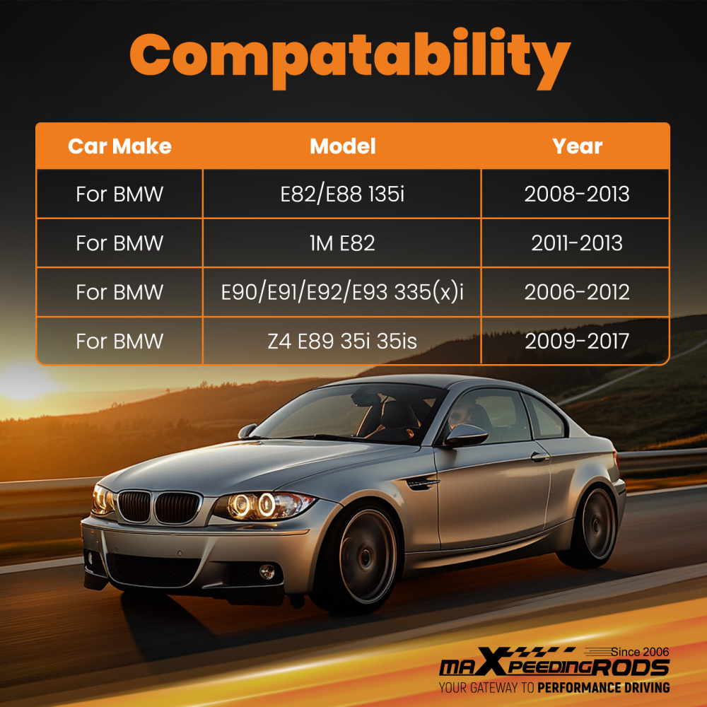 Bar & Plate Intercooler compatible for BMW 135i E82 E88 08-13 335(x)i E90 E91 E92 E93 06-12