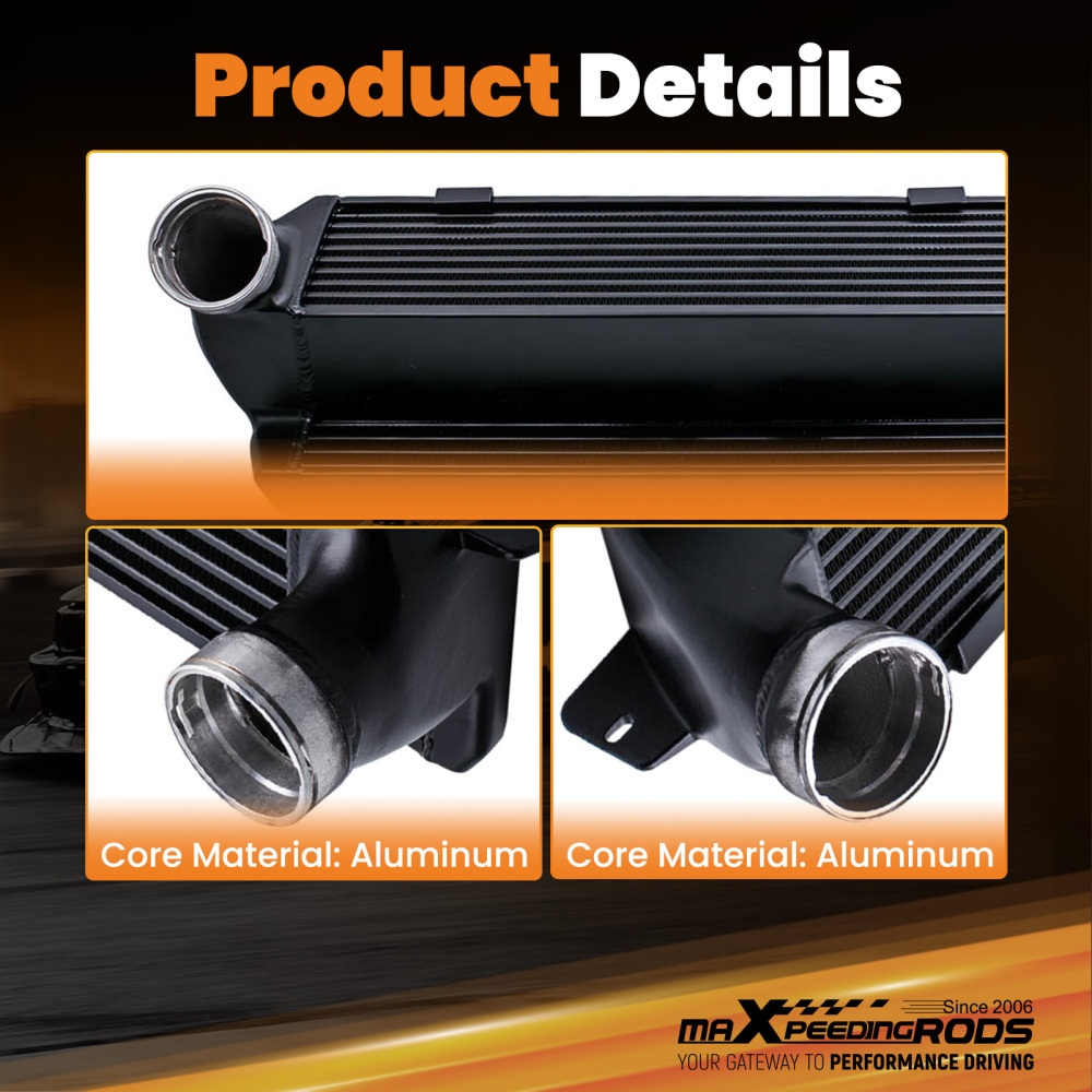 Bar & Plate Intercooler compatible for BMW 135i E82 E88 08-13 335(x)i E90 E91 E92 E93 06-12