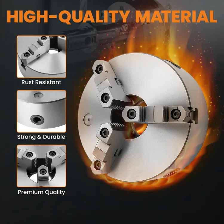 8-Inch 6-Jaw Lathe Chuck – Self-Centering Oblique Jaw For CNC Milling Machines, Unbranded