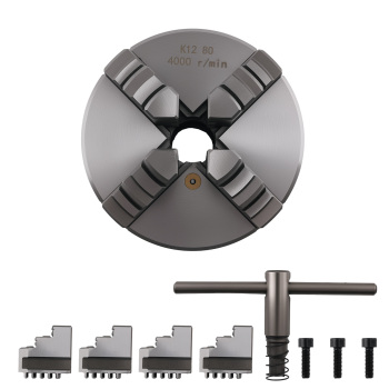 4 Jaw Chuck K12-80 80mm Self Centering for Small Bench Lathes K1280 New
