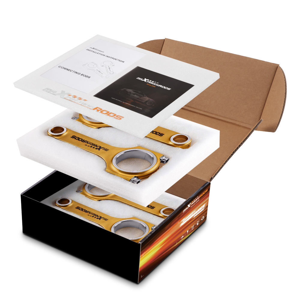 4pcs Titanized H-Beam Connecting Rods compatible for Suzuki 1.3L G13b Engine 4.724 ARP2000