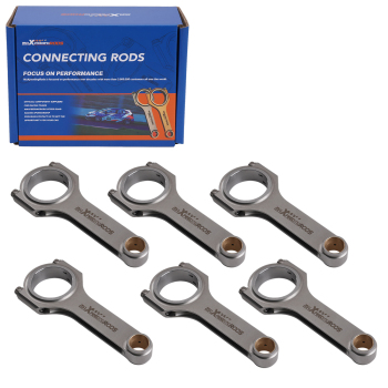 H-Beam Connecting Rods compatible for Toyota 1FZ 4.5L compatible for Land Cruiser LX450 Forged 4340 6.063
