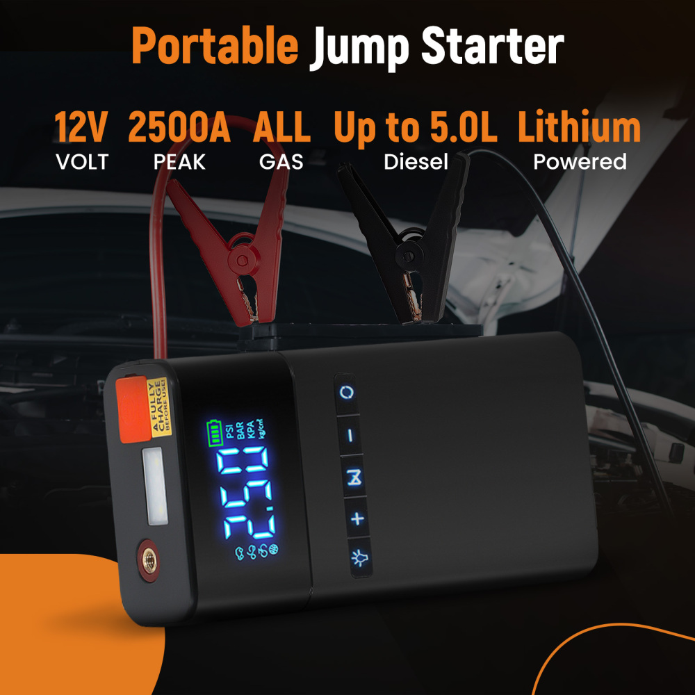 1PCJump Starter with Air Compressor with 150PSI Digital Tire Inflator