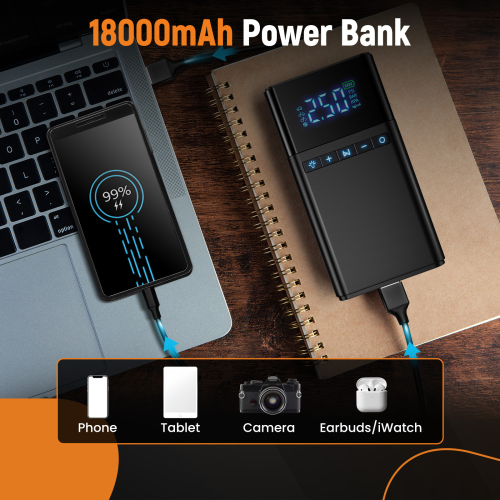 1PCJump Starter with Air Compressor with 150PSI Digital Tire Inflator