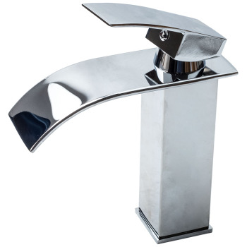 Bathroom Waterfall Basin Sink Faucet Brushed Nickel Mixer Tap with Cover Plate