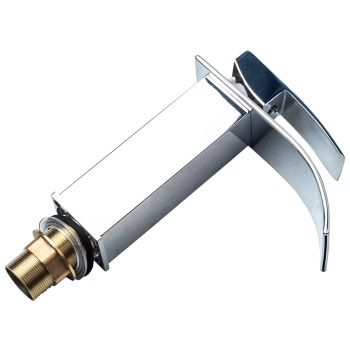 Bathroom Waterfall Basin Sink Faucet Brushed Nickel Mixer Tap with Cover Plate