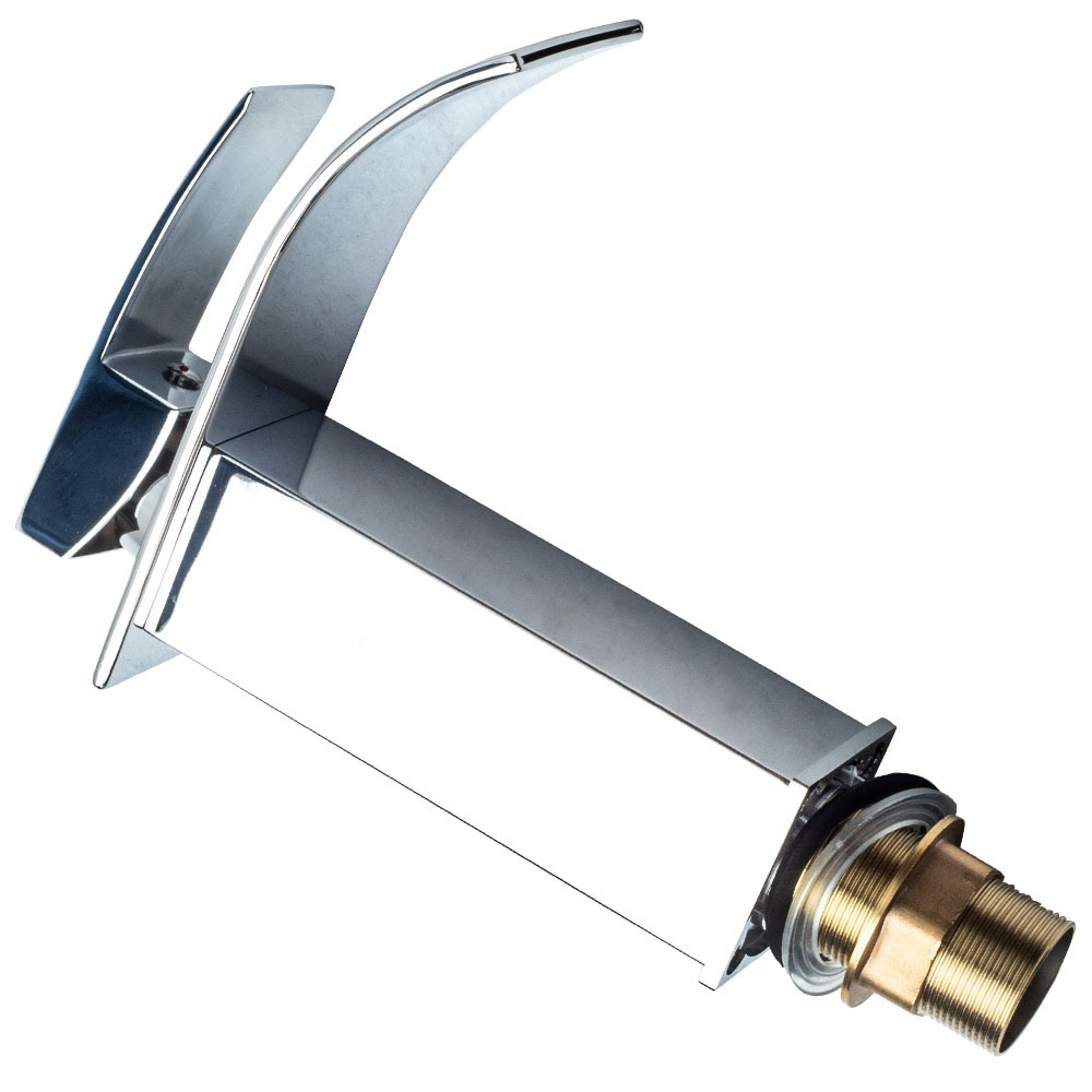 Bathroom Waterfall Basin Sink Faucet Brushed Nickel Mixer Tap with Cover Plate