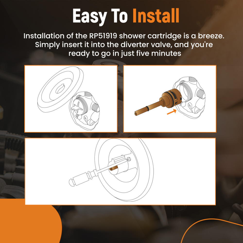 Diverter Cartridge Brass Gold Fit for DELTA RP51919 Shower Cartridge R11000