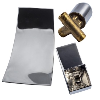 Wall Mount Bathroom Sink Faucet Waterfall Spout Tub Modern Chrome Mixer Tap