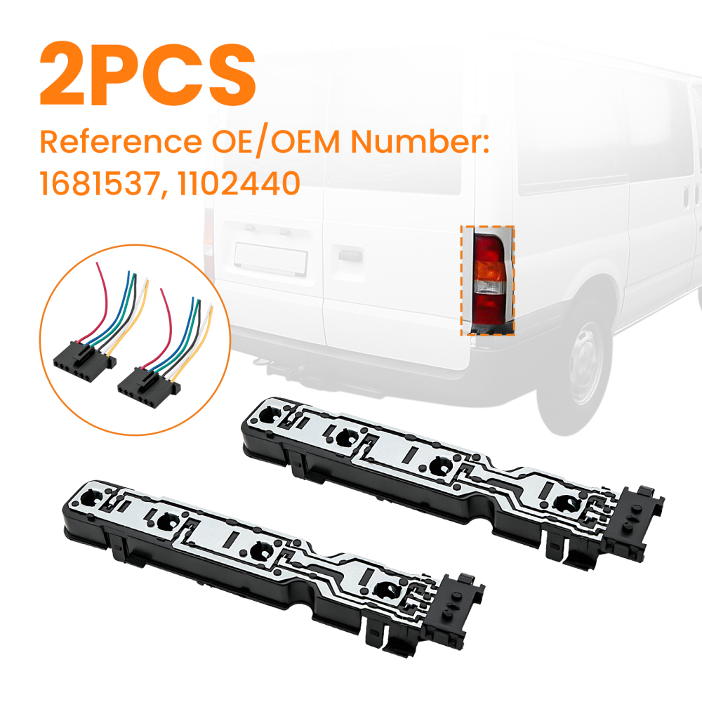 2x LeftRight Rear Light Lamp Bulb Holder+Connector compatible for Ford Transit 3.2 TDCi