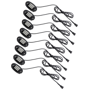 8 Pod RGB LED Rock Light Offroad Wireless Bluetooth Right passenger Left drive