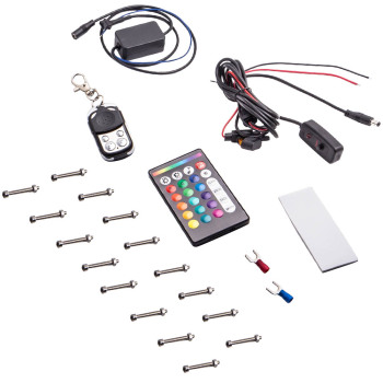 16x RGB Motorcycle LED Rock Light Kit Neon Strip compatible for Jeep Off Road Truck Boat