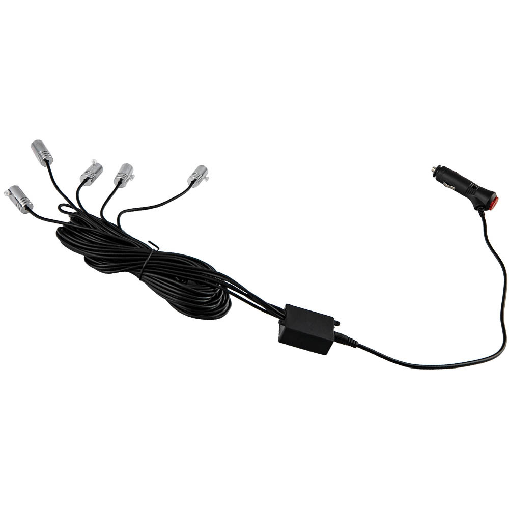 5LED 6M LED RGB Light Lamp Strip KitCigarette Lighter Set For iOS and Android