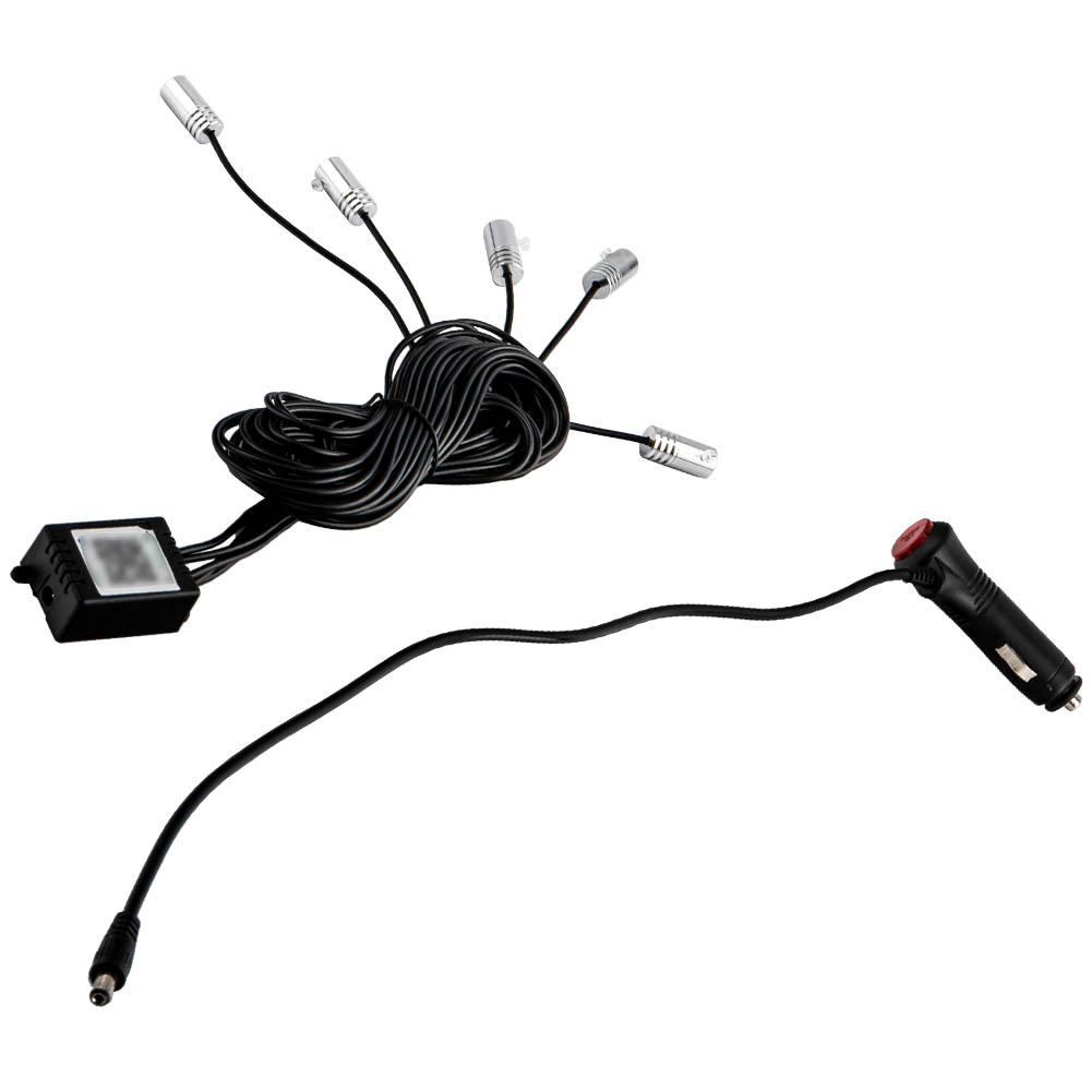 5LED 6M LED RGB Light Lamp Strip KitCigarette Lighter Set For iOS and Android