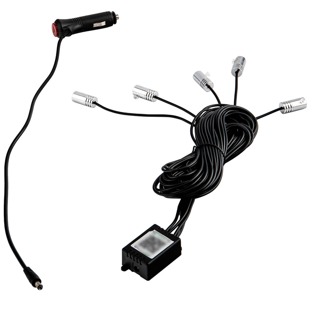 5LED 6M LED RGB Light Lamp Strip KitCigarette Lighter Set For iOS and Android