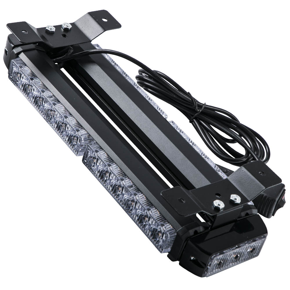 15 Amber 30 LED Light Bar Flash Roof Strobe Lamp 30W Black Plastic and Aluminum