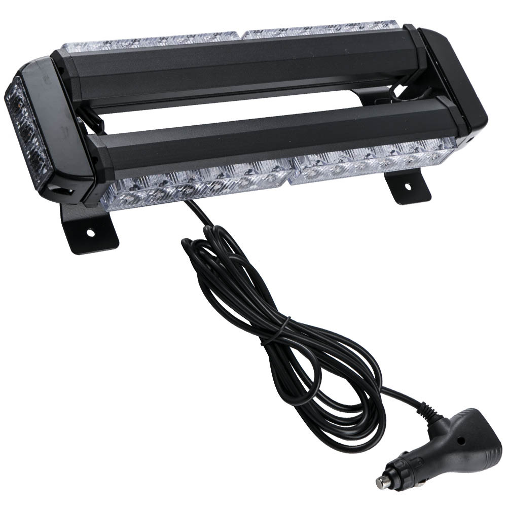 15 Amber 30 LED Light Bar Flash Roof Strobe Lamp 30W Black Plastic and Aluminum