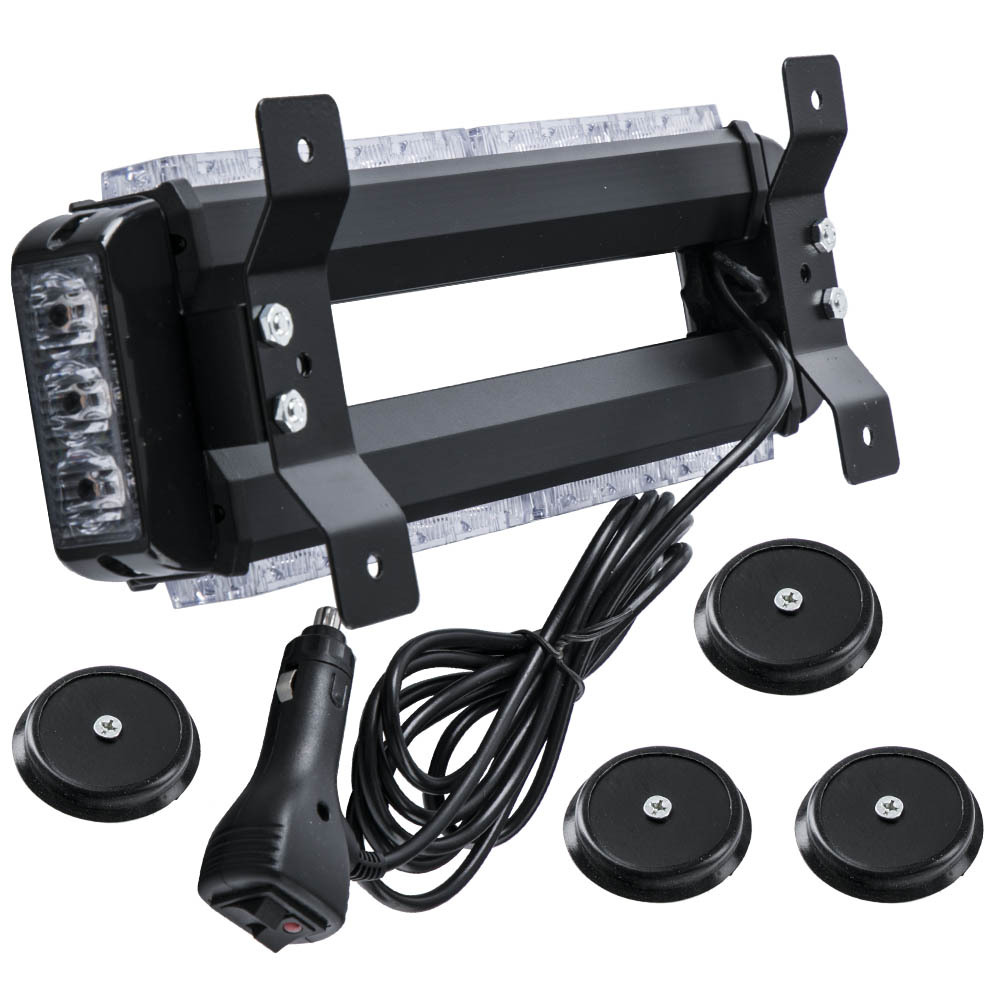 15 Amber 30 LED Light Bar Flash Roof Strobe Lamp 30W Black Plastic and Aluminum