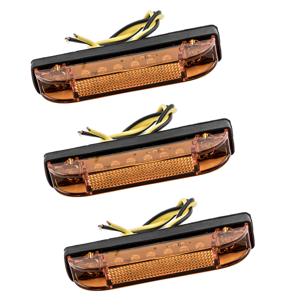 3pcs Front LED Marker Light compatible for Toyota Tundra 2014 2015 2016 2017- 12V