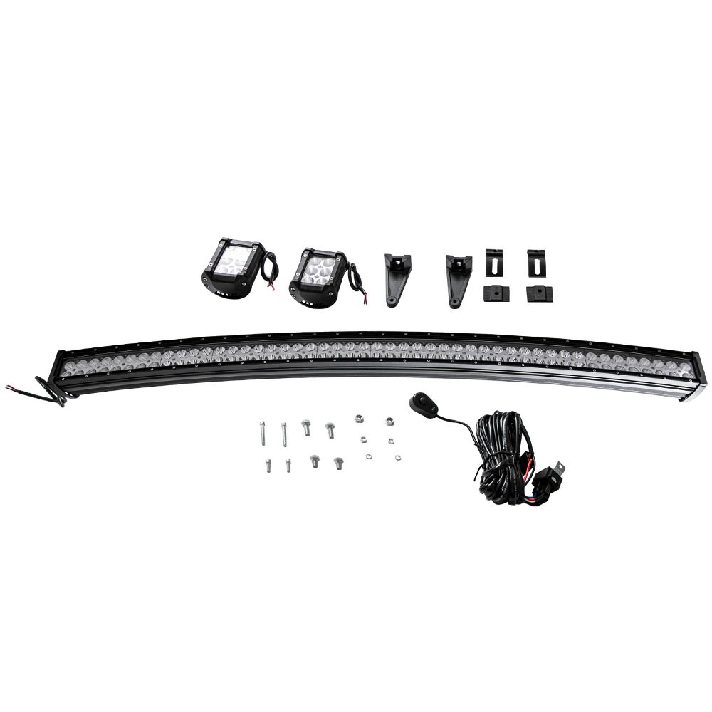 50 288W Dual Row LED Light Bar4inch 18W Fog Light compatible for Toyota Tundra/Tacoma