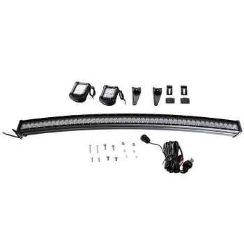 50 288W Dual Row LED Light Bar4inch 18W Fog Light compatible for Toyota Tundra/Tacoma