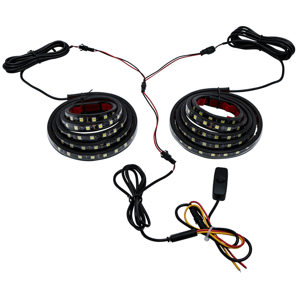 Pair 60 Led Bar Truck Bed Work Lighting Kit Strips compatible for Chevy Compatible for Ford Dodge