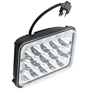 45W LED Headlight 4x6 H4651 compatible for Ford Truck SUV Heavy Duty 6000K Black Housing