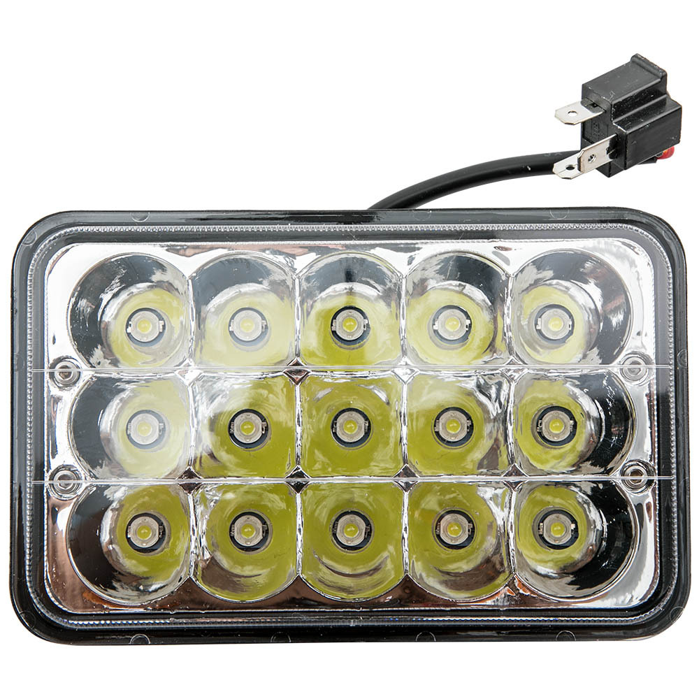 45W LED Headlight 4x6 H4651 compatible for Ford Truck SUV Heavy Duty 6000K Black Housing