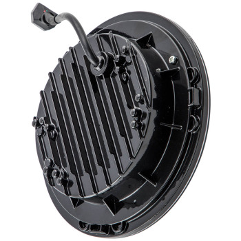 Black 7 Inch Round LED Headlight Hi/Lo Beam compatible for Jeep Wrangler JK TJ 1997-2018