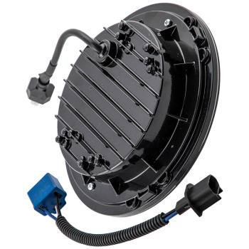 Black 7 Inch Round LED Headlight Hi/Lo Beam compatible for Jeep Wrangler JK TJ 1997-2018