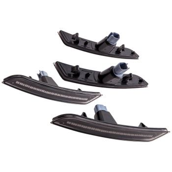 4x Smoke Lens LED Front + Rear Side Marker Lights Set compatible for Chevy Camaro 2016-2020