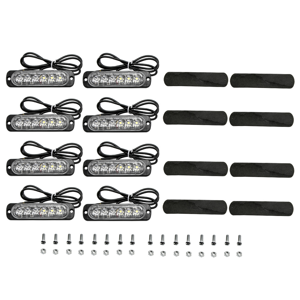 LED Strobe Light Kit8*LED Lights +Protection Pads 18W for off road Car Truck