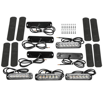8pcs LED LightStrobe Lights Amber compatible for White For Offroad Truck ATV Front Rear New
