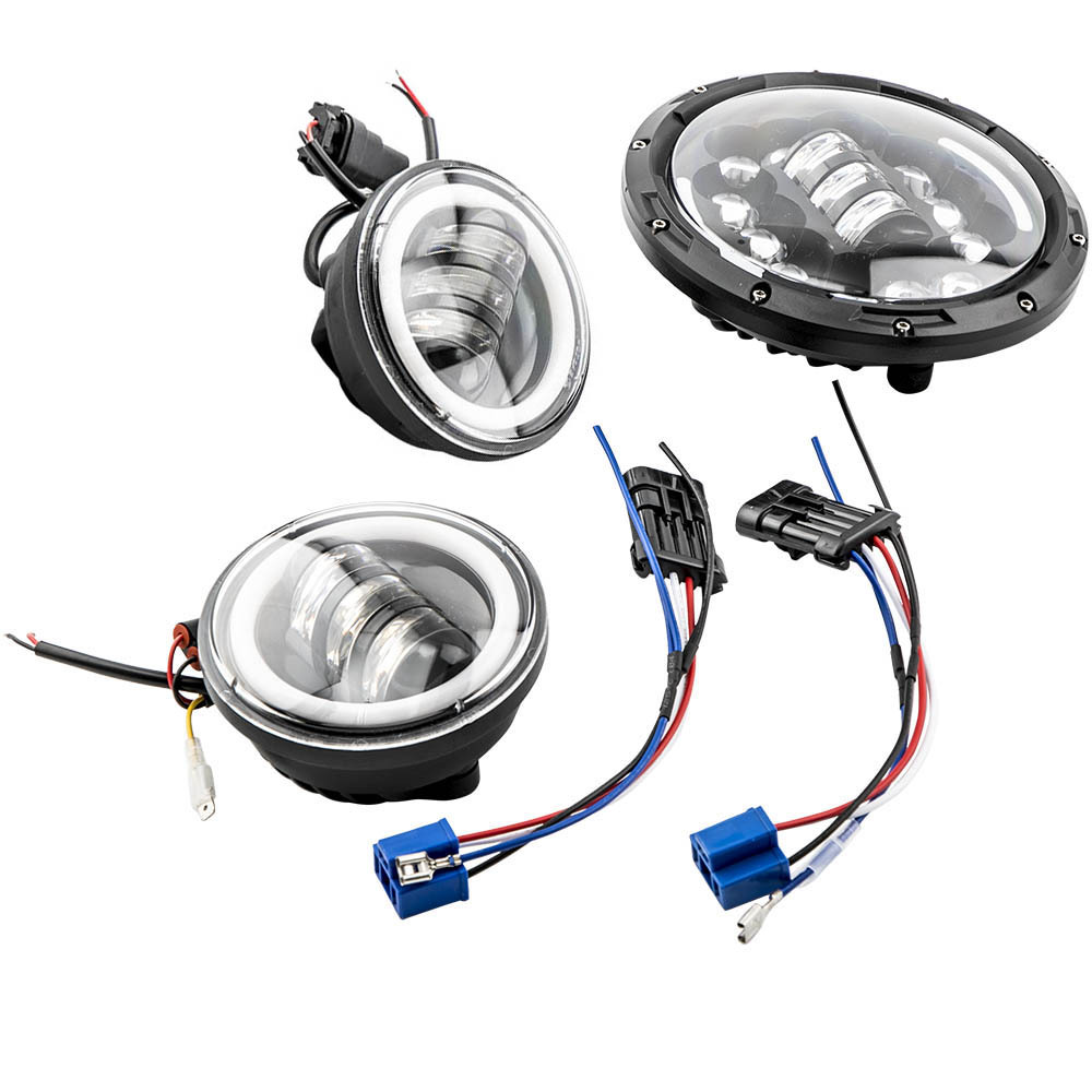 7 Inch 4.5 Inch 90W/40W Round LED Headlights Fog Light HiLo Beam 4000LM