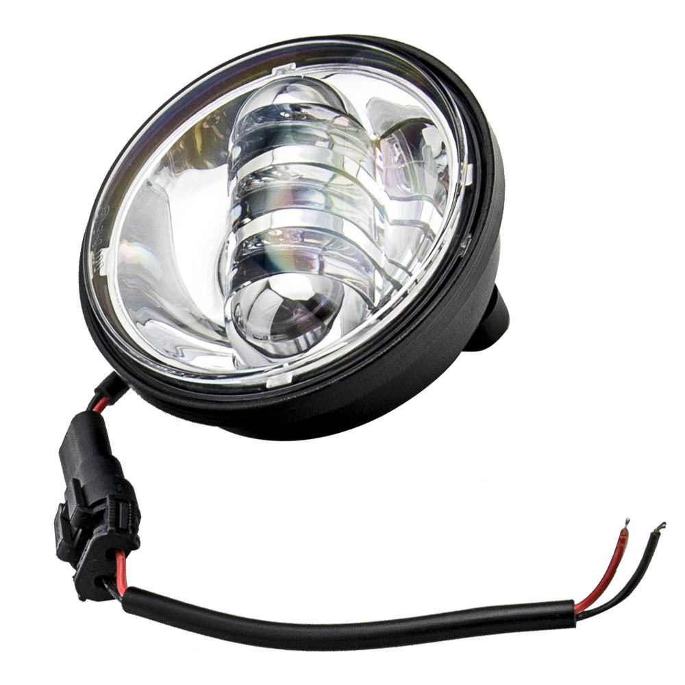 7 Black LED Headlamp Headlight + 4.5inch Passing Lights compatible for Harley