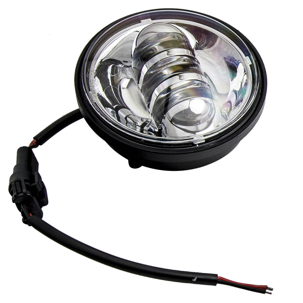 7 Black LED Headlamp Headlight + 4.5inch Passing Lights compatible for Harley