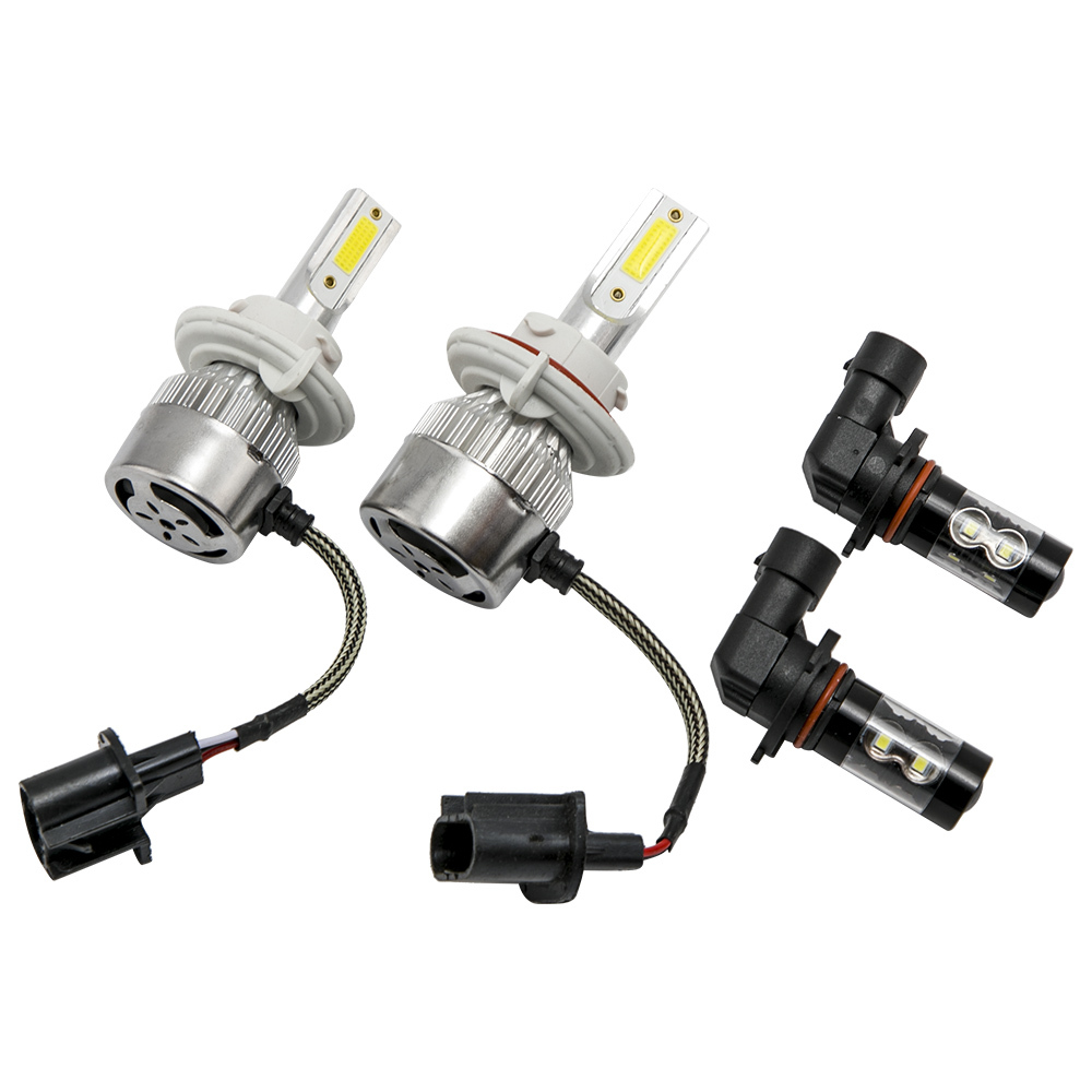 Compatible for White LED Headlight+Fog Light Bulb Combo compatible for Ford F-250 F-350 F-450 2015-2018