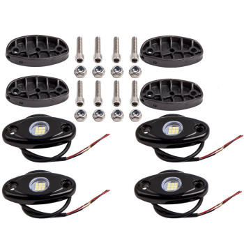 4PC LED Rock Light Pod Waterproof for Off Road Vehicle Truck ATV UTV 12V-24V