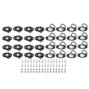 Aluminum LED Rock Light Kit 16PCS for Truck ATV UTV Off Road Vehicle 12V-24V