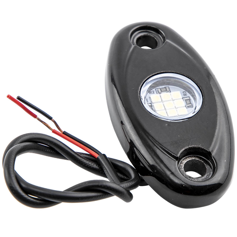 16x compatible for White 16Pods 9W LED Rock Lights compatible for Jeep Offroad Boat Truck UTV ATV 12V-24V