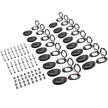 16x compatible for White 16Pods 9W LED Rock Lights compatible for Jeep Offroad Boat Truck UTV ATV 12V-24V