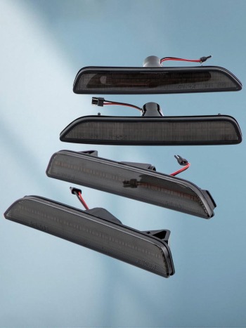 Smoked Lens LED Side Marker Light 4pcs FrontRear Lamp compatible for Ford Mustang 10-14