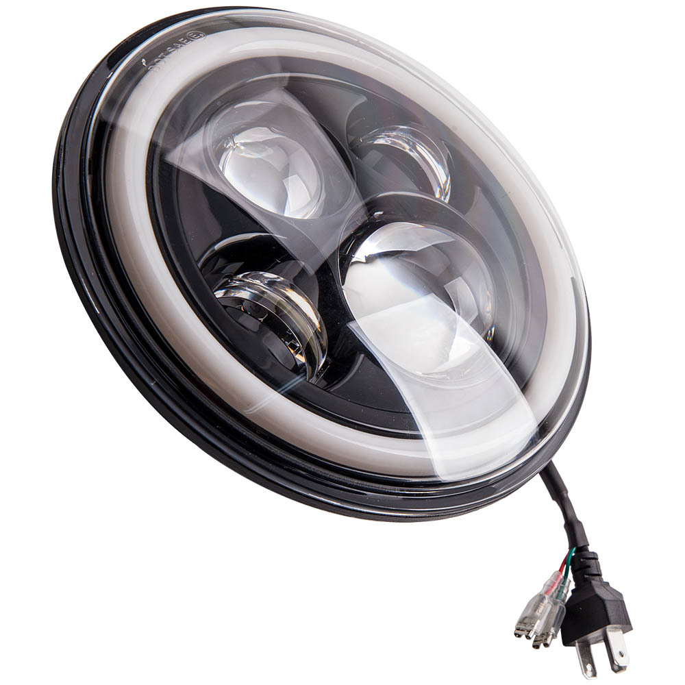 7 LED Projector Headlight4.5“ Passing Lights compatible for Harley Touring Black