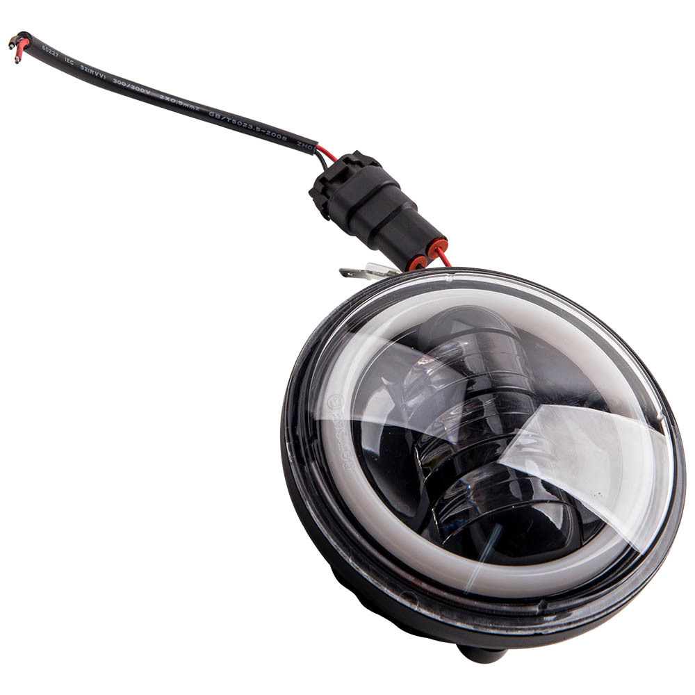 7 LED Projector Headlight4.5“ Passing Lights compatible for Harley Touring Black