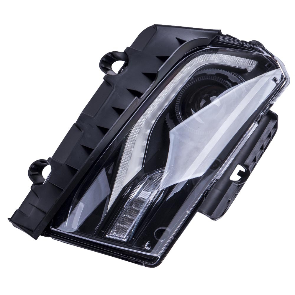 Front Headlight Housing Set compatible for Chevy Camaro 2014 2015 w/Sequential Turn Signal